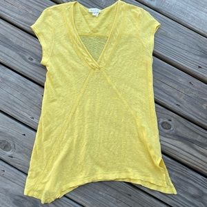 Meadow Rue Anthropologie 100% Linen Pieced Top